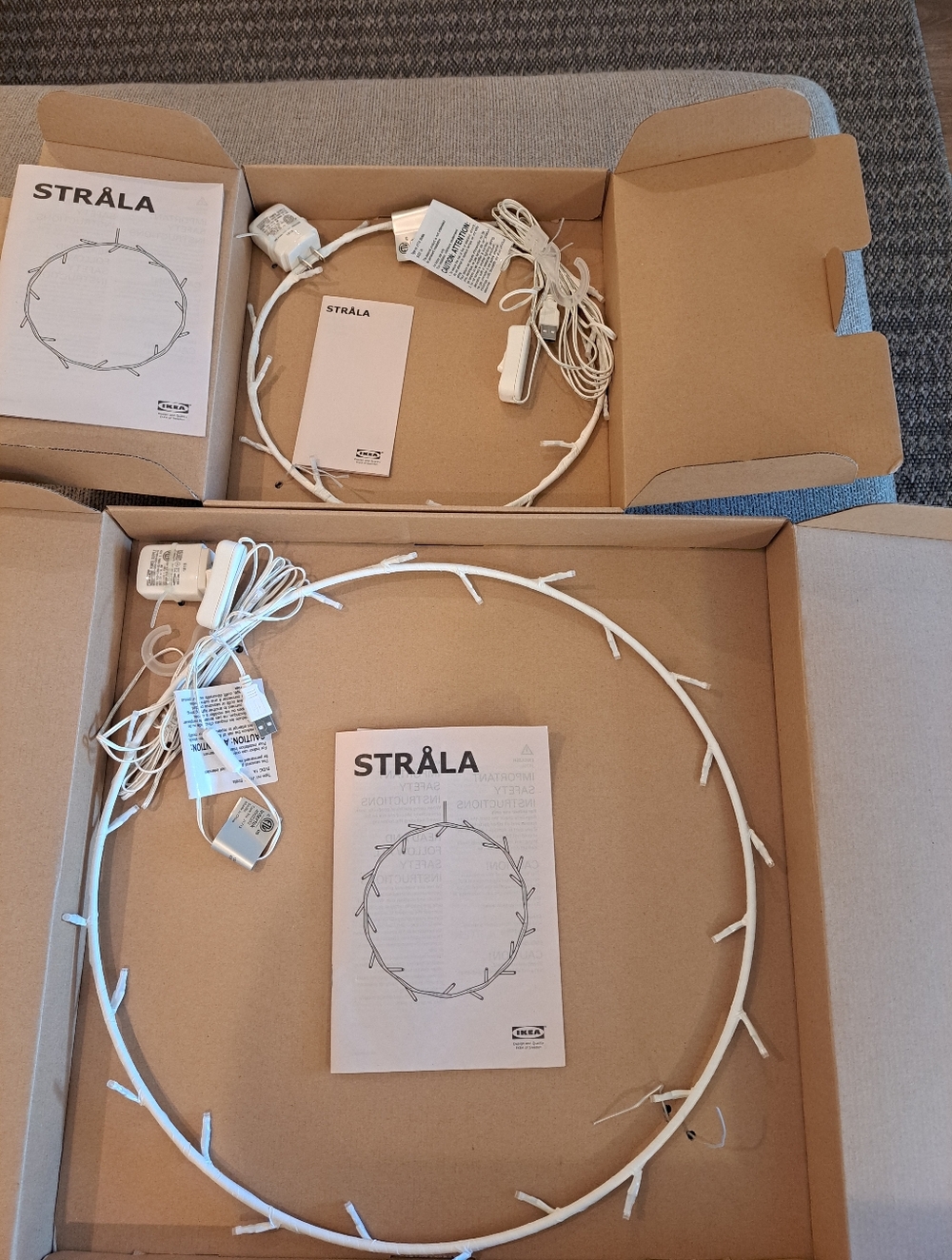 2 STRÅLA LED pendant lamps from IKEA.  11" & 18" New